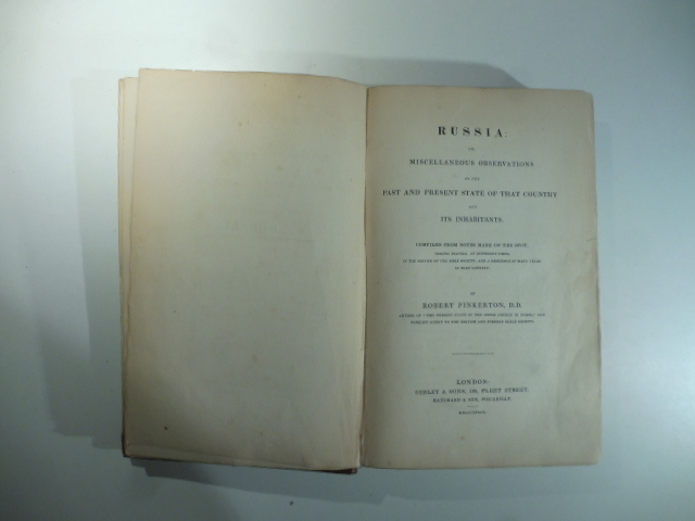 Russia: or miscellaneous observations on the past and present state of that countryand its inhabitants. Compiled from notes made on the spot during travels...